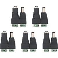 VCE Conector DC 2.1 mm x 5.5 mm DC Cable de Alimentación Jack Adaptador para Cámara CCTV- Luz LED Strip- 5 Pares（10…